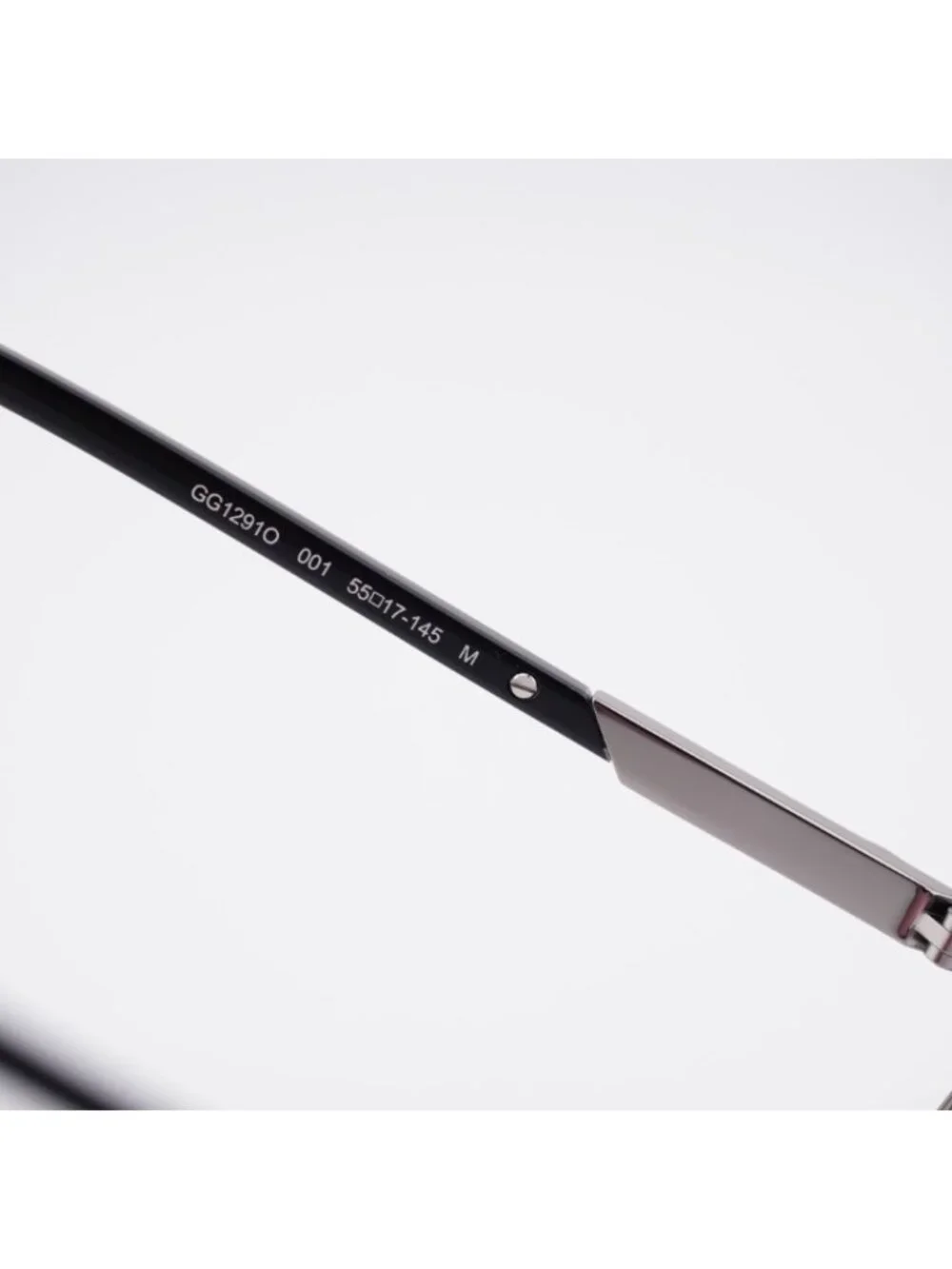 Gucci GG1291O 001 Eyeglasses Ruthenium 55mm Rectangle Frame